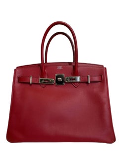 Hermès 30 cm Deep Rouge Red Epsom Birkin with Palladium
