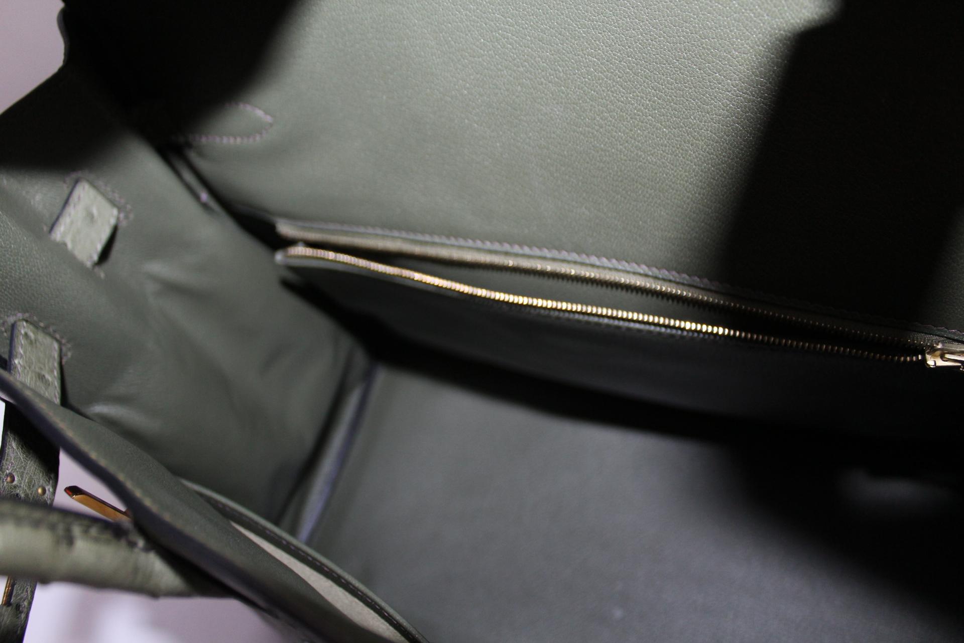 Hermes 30 cm Green Leather Birkin Bag 2