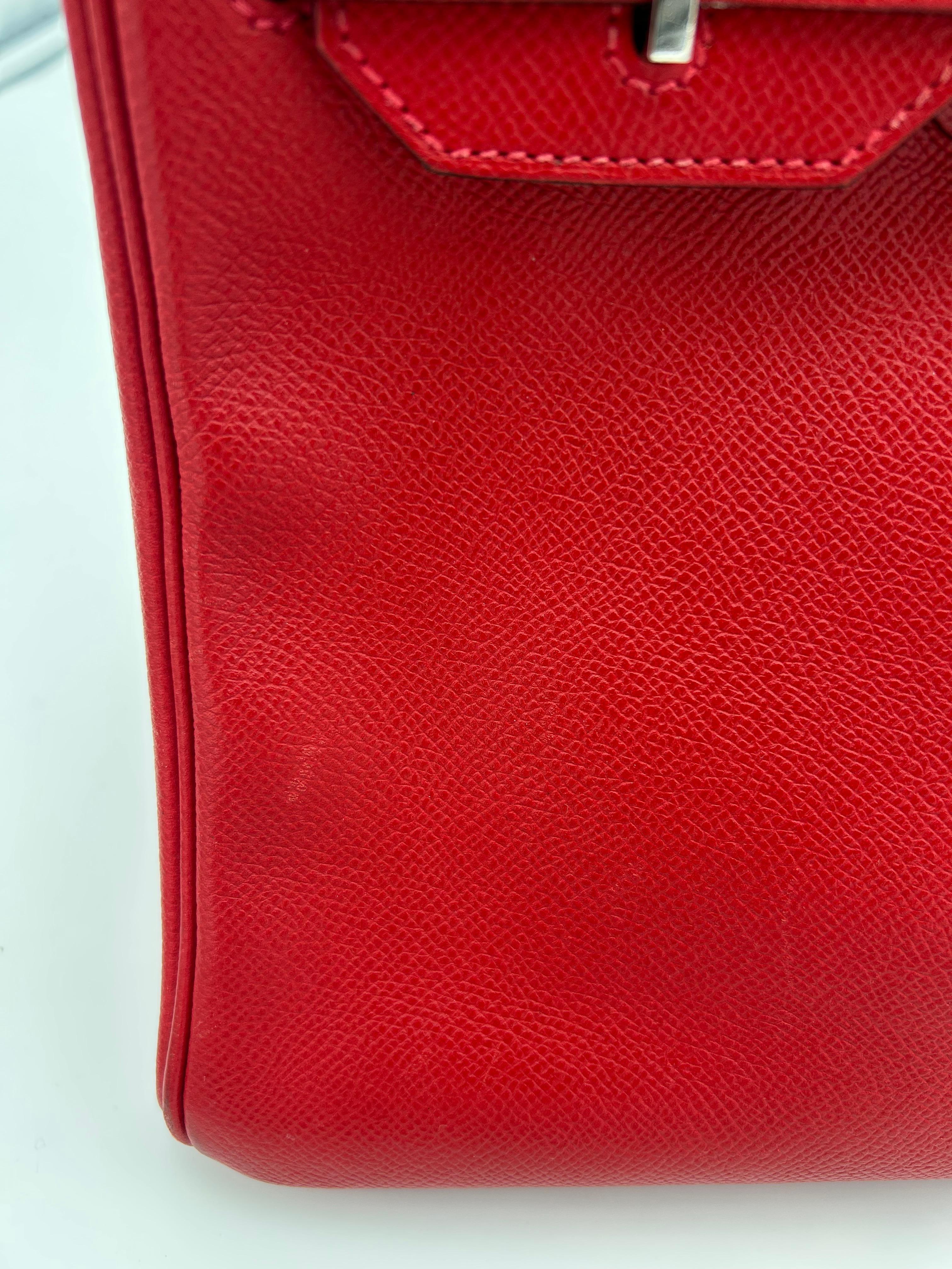 Hermès 30 Rouge Garance Epsom Leather Birkin 2015 For Sale 6