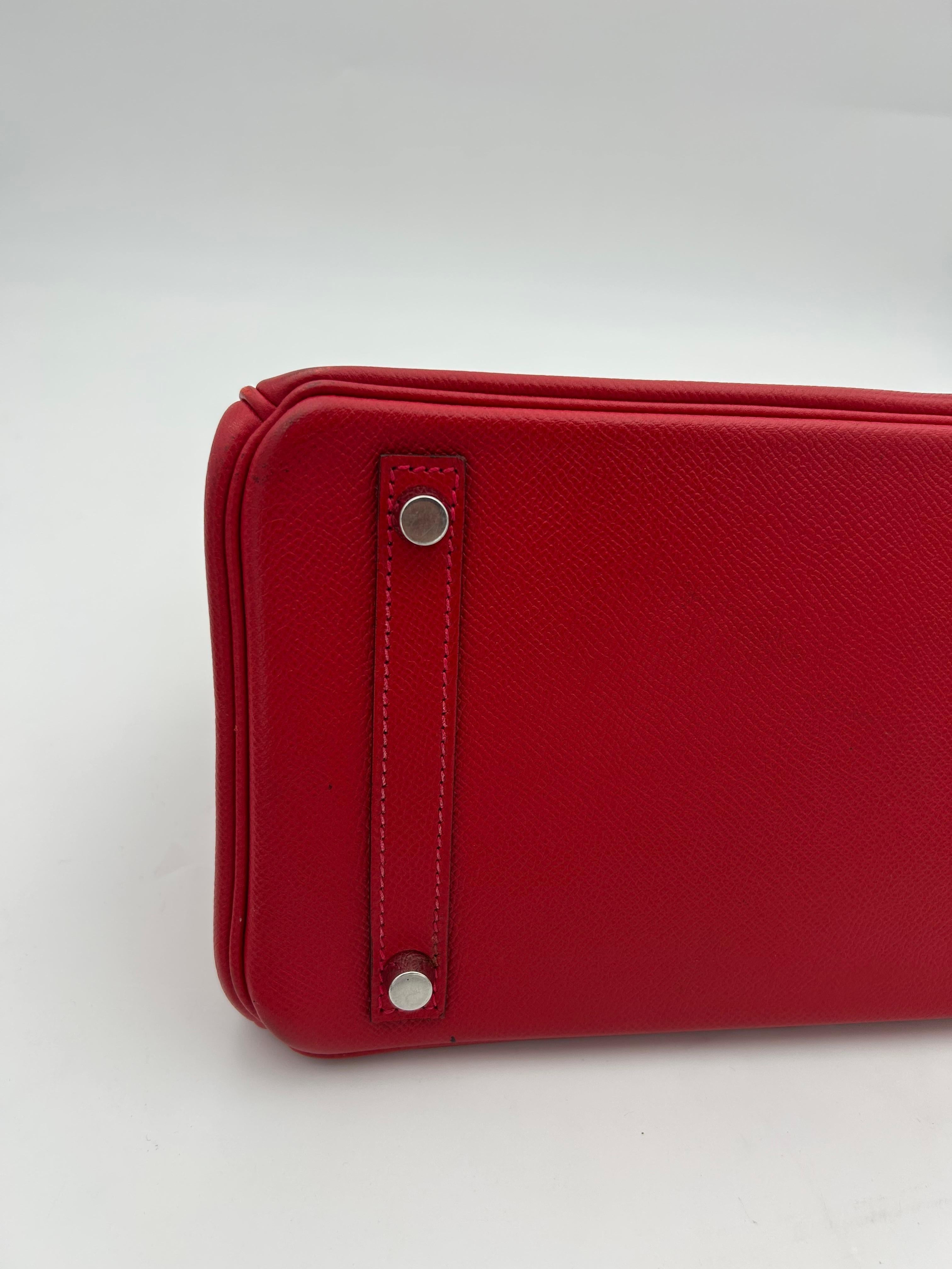 Hermès 30 Rouge Garance Epsom Leather Birkin 2015 For Sale 7