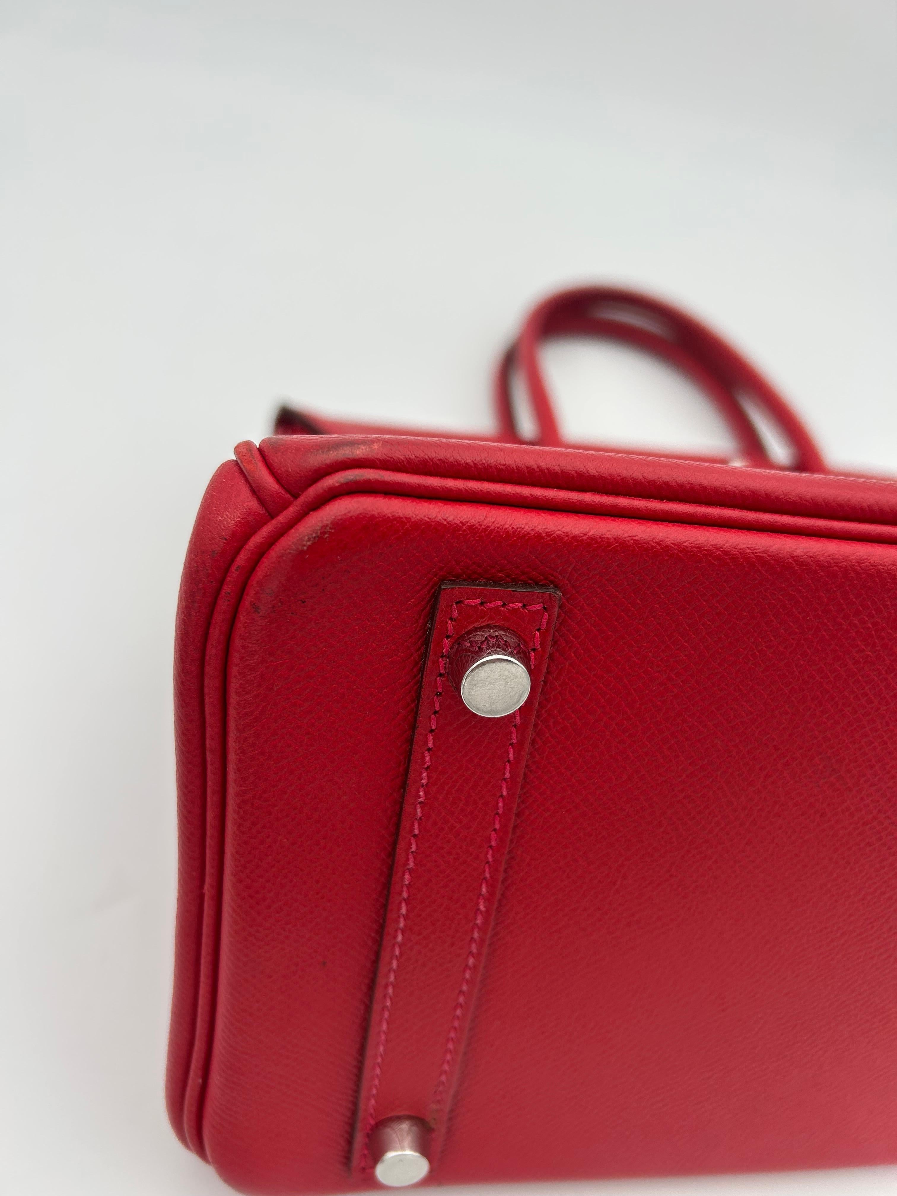Hermès 30 Rouge Garance Epsom Leather Birkin 2015 For Sale 8