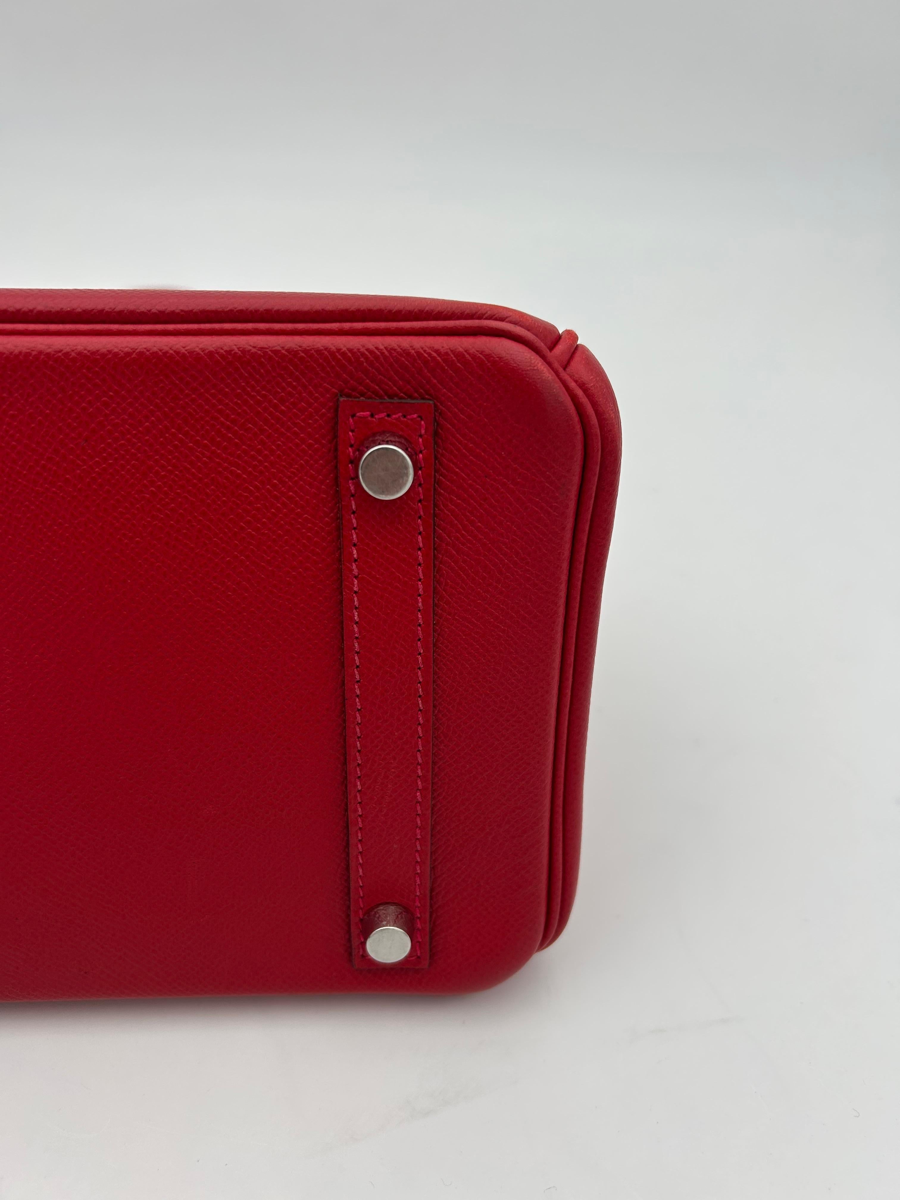 Hermès 30 Rouge Garance Epsom Leather Birkin 2015 For Sale 9