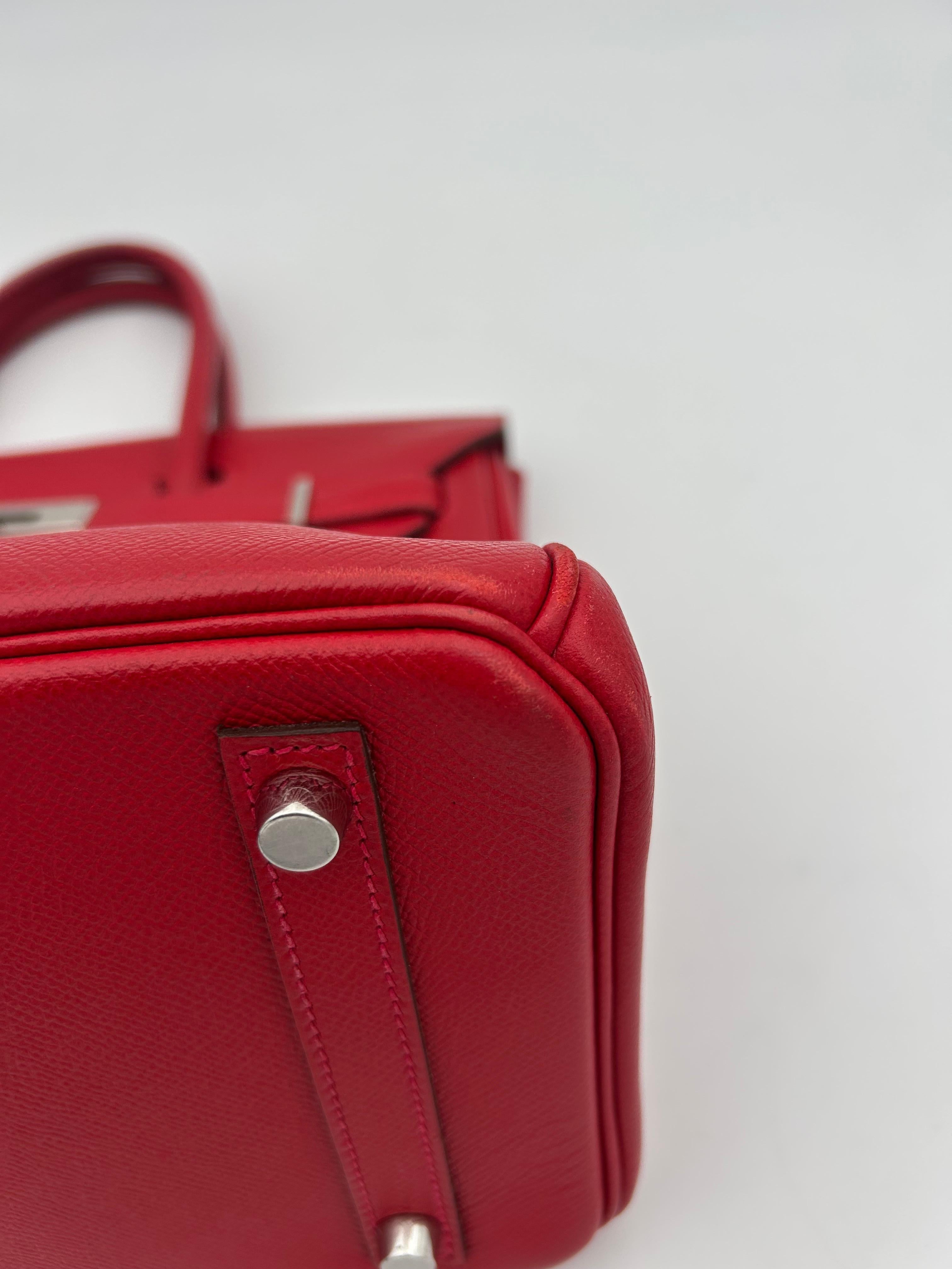 Hermès 30 Rouge Garance Epsom Leather Birkin 2015 For Sale 10
