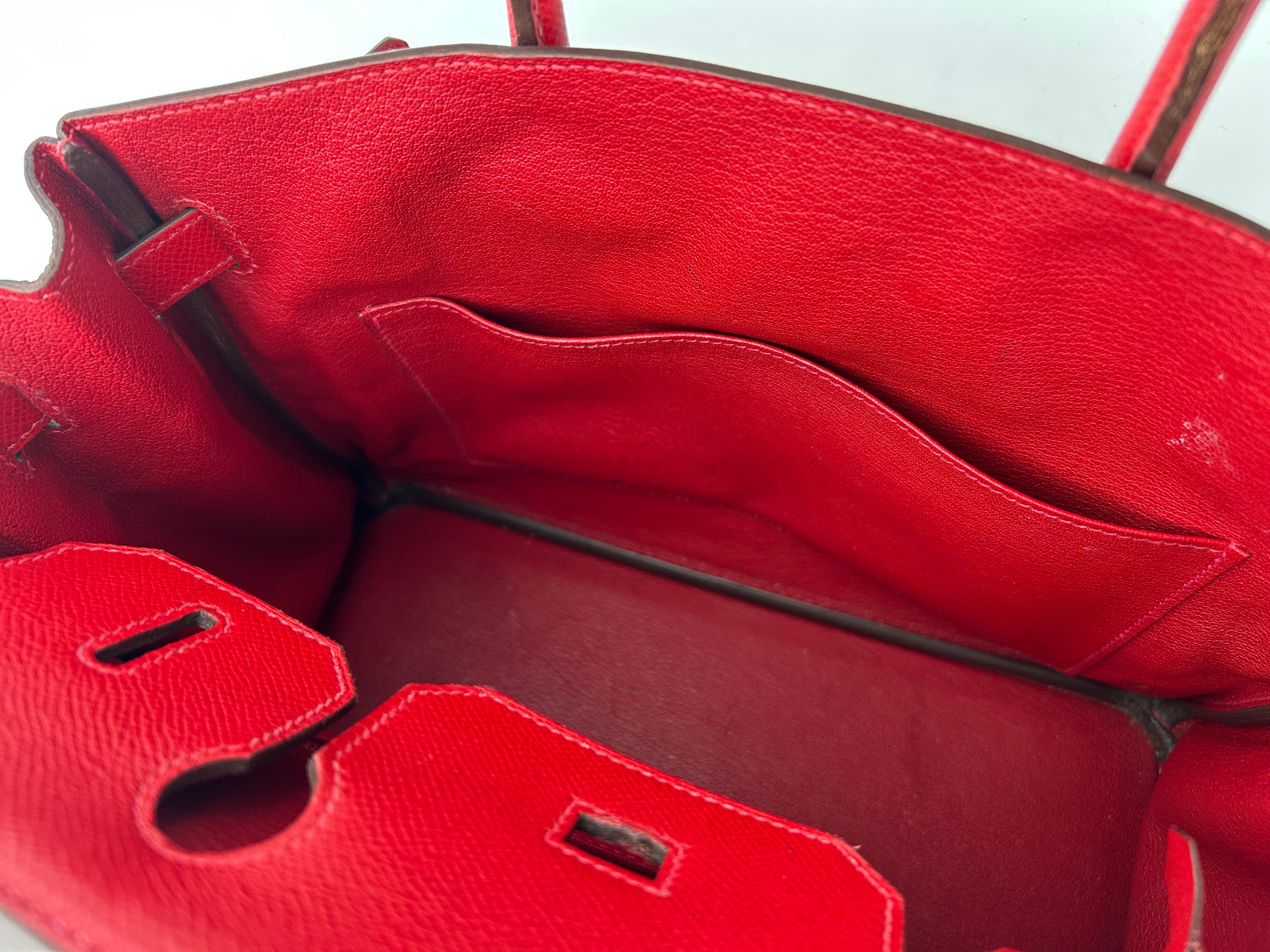Hermès 30 Rouge Garance Epsom Leather Birkin 2015 For Sale 13