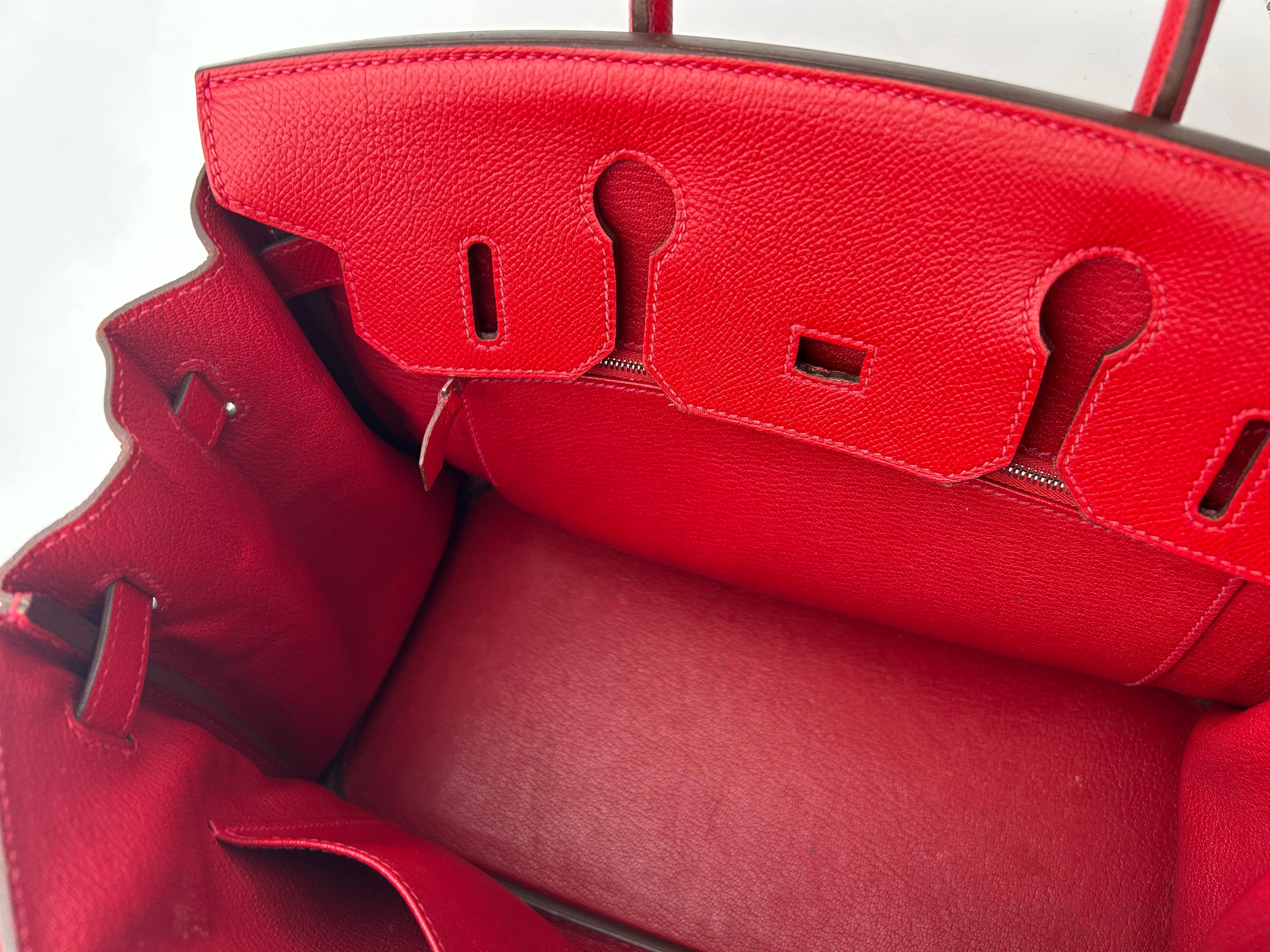 Hermès 30 Rouge Garance Epsom Leather Birkin 2015 For Sale 14