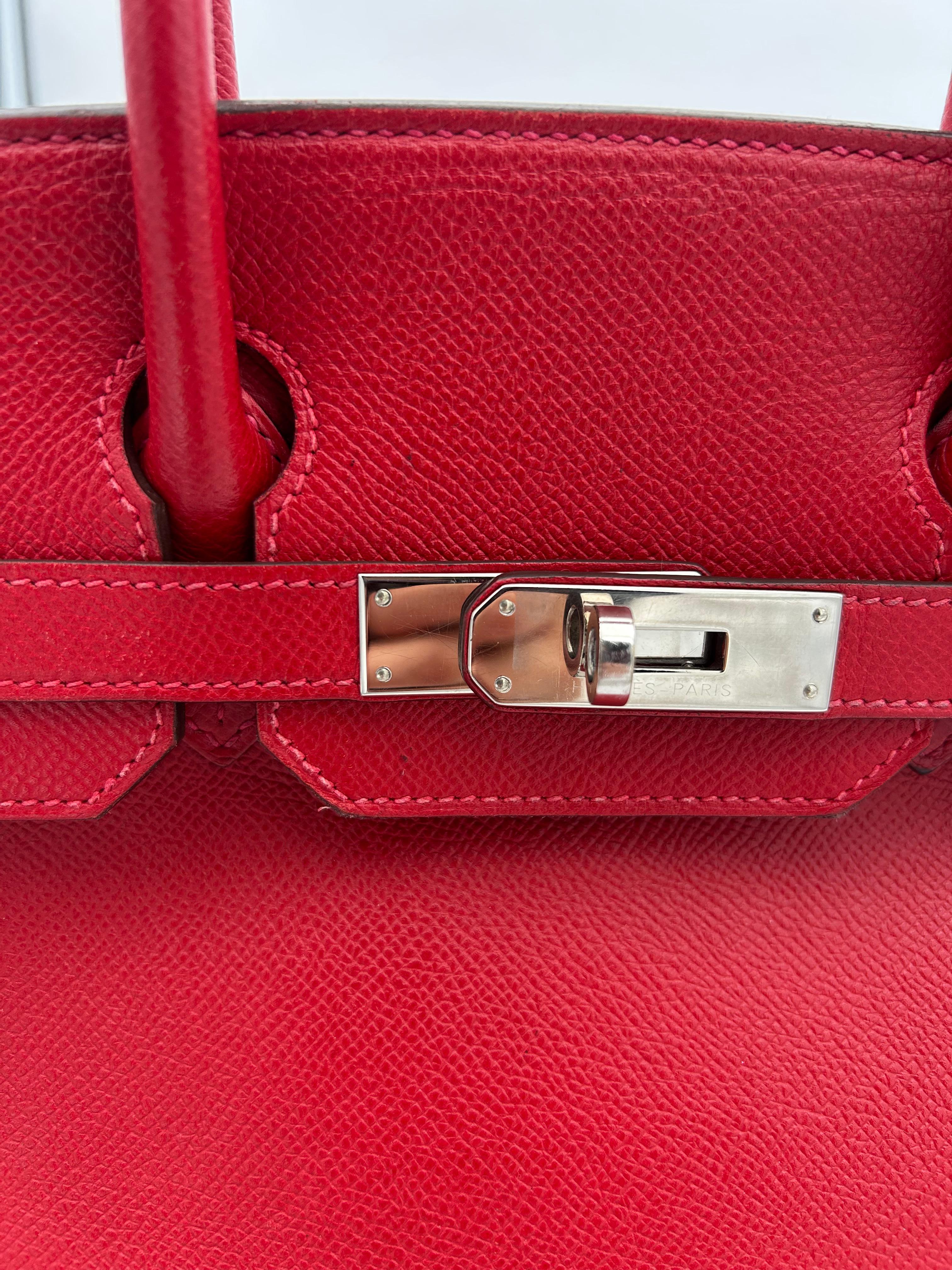 Hermès 30 Rouge Garance Epsom Leather Birkin 2015 For Sale 1