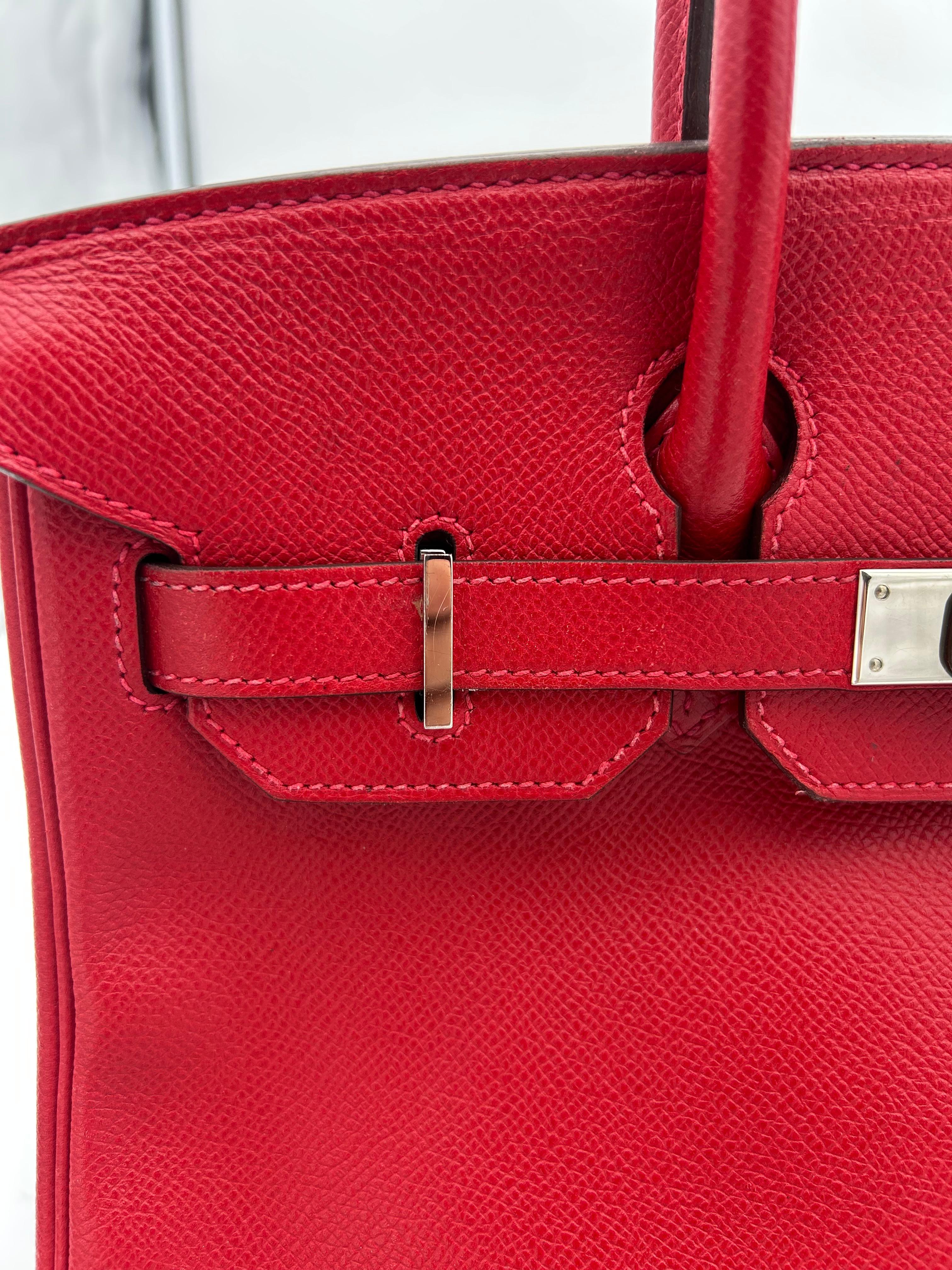 Hermès 30 Rouge Garance Epsom Leather Birkin 2015 For Sale 2
