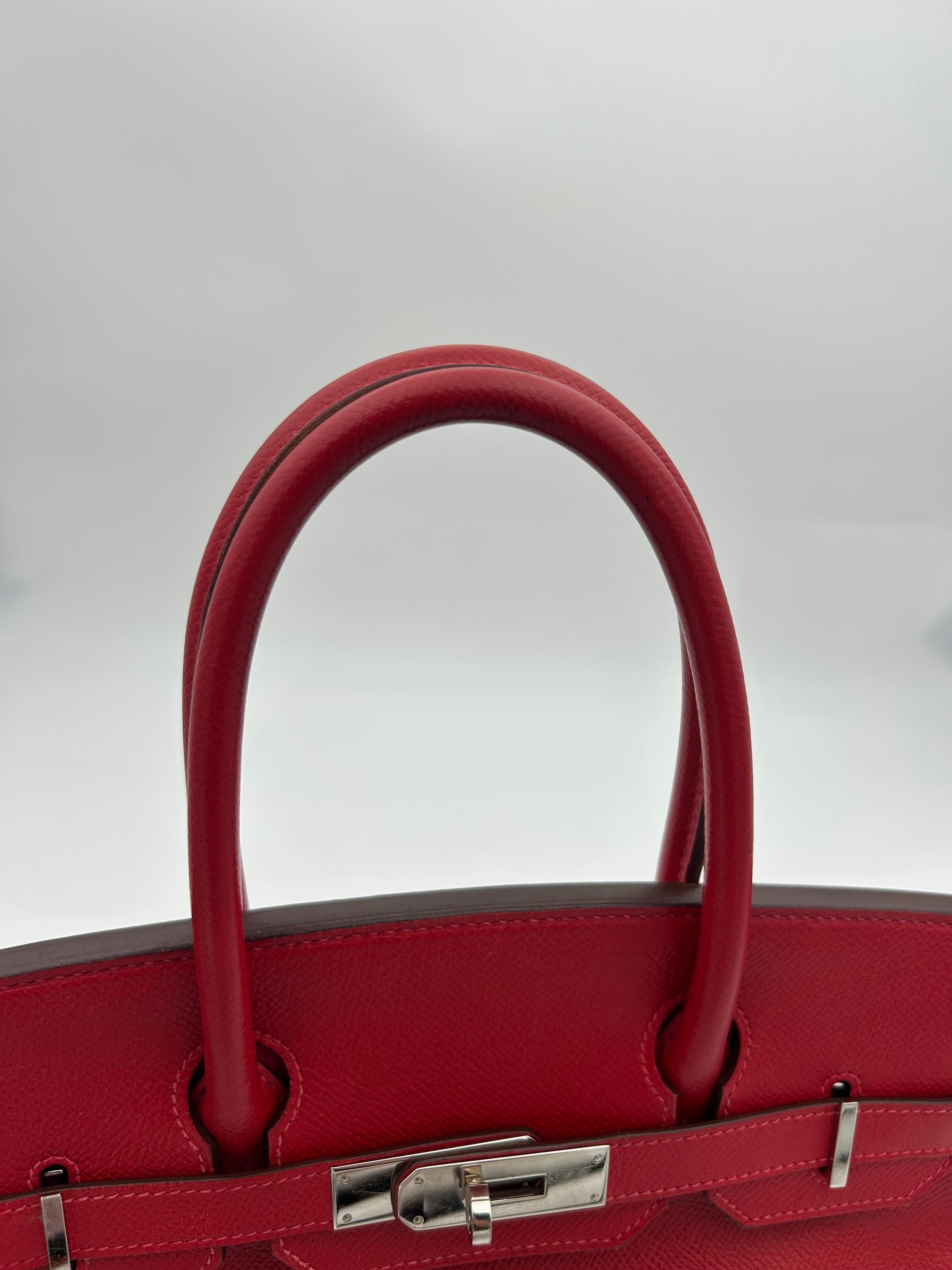 Hermès 30 Rouge Garance Epsom Leather Birkin 2015 For Sale 3