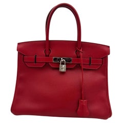 Hermès 30 Rouge Garance Epsom Leather Birkin 2015