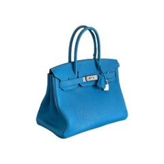Hermès 30 Togo Calfskin Zanzibar Blue Malachite handlebag