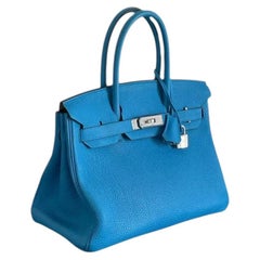 Hermès 30 Togo Calfskin Zanzibar Blue Malachite handlebag