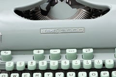 Hermes 3000 Portable Typewriter 1962 Sea Foam Case