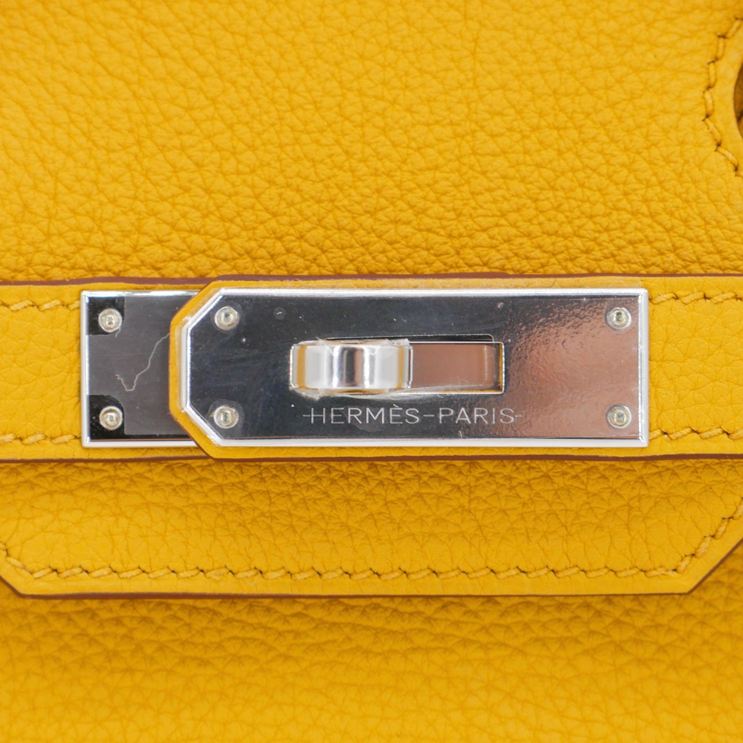 Women's Hermès 30cm Birkin Ambre Togo Leather Palladium Hardware For Sale