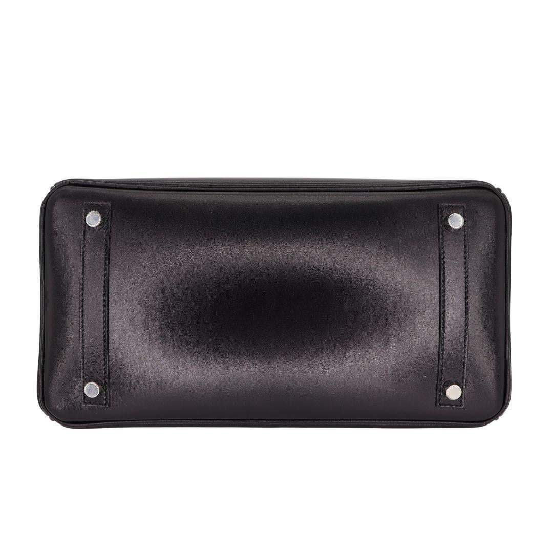 Women's Hermès 30cm Birkin Black Box Calf Leather Palladium Hardware For Sale