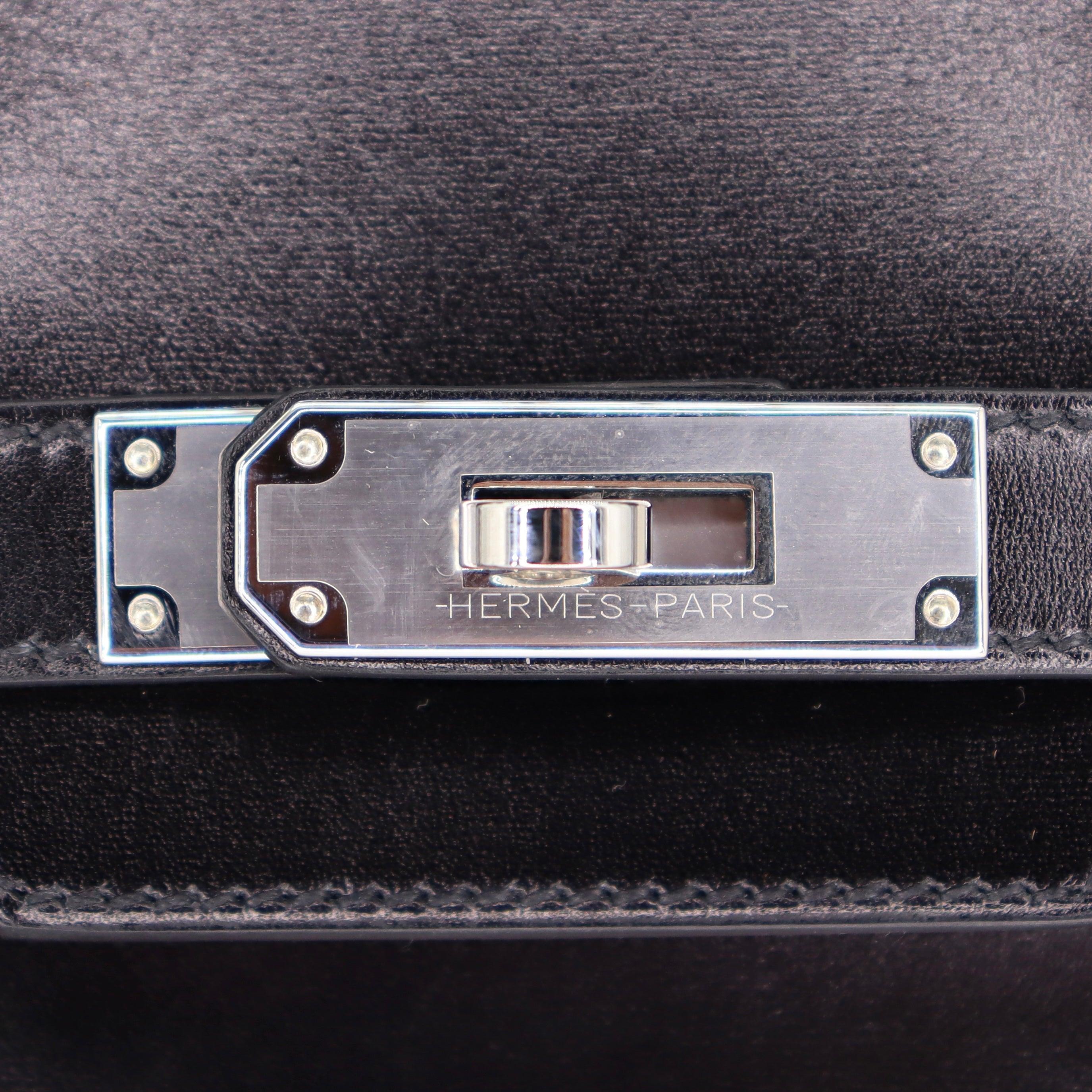 Hermès 30cm Birkin Black Box Cuir de veau Palladium Hardware en vente 1