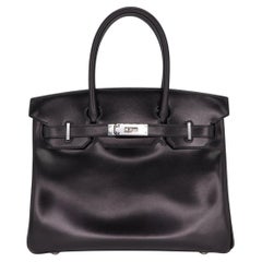 Hermès 30cm Birkin Schwarz Box Kalbsleder Palladium Hardware