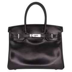 Hermès 30cm Birkin Black Box Calf Leather Palladium Hardware