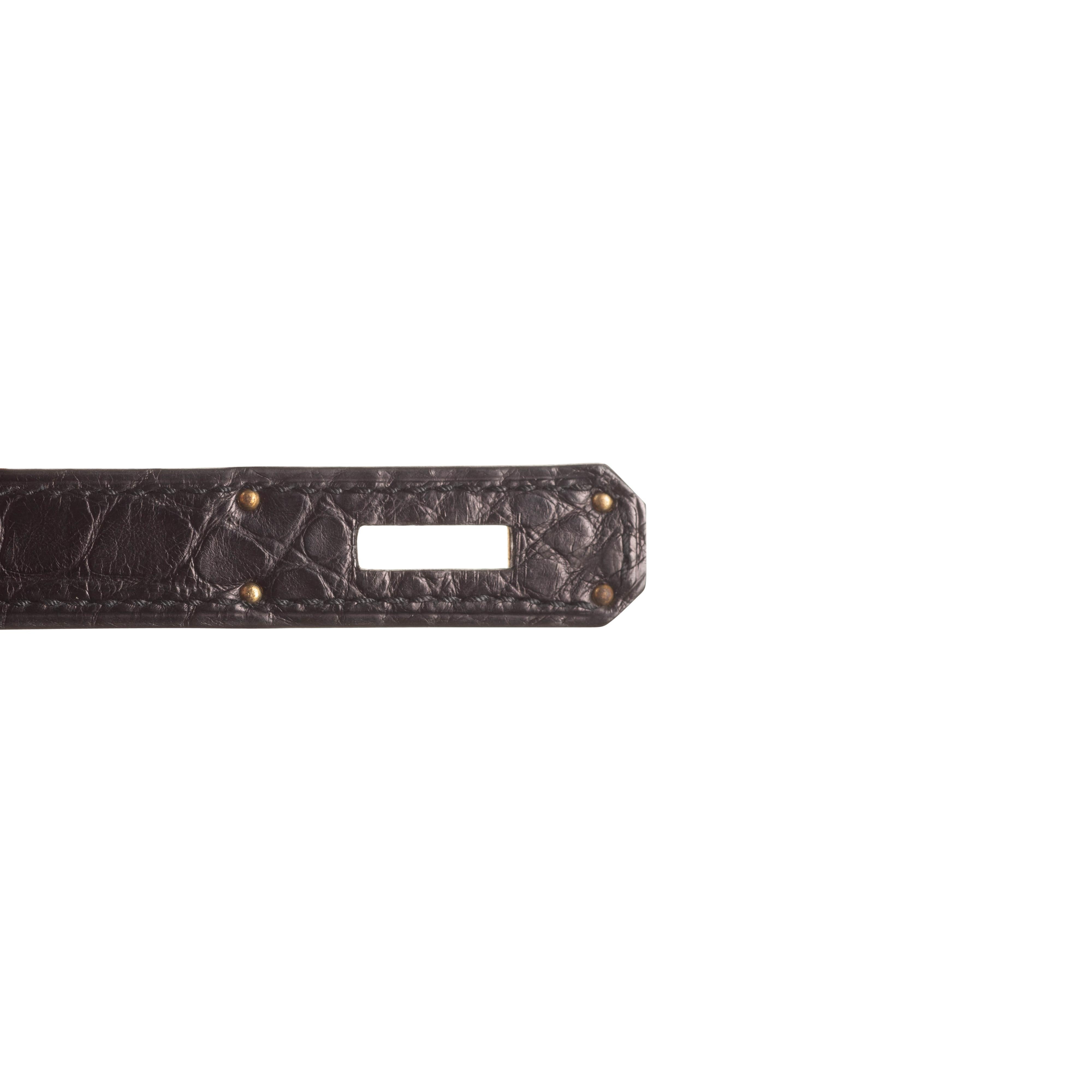 Hermès 30cm Birkin Black Matte Alligator Gold Hardware 2022 7