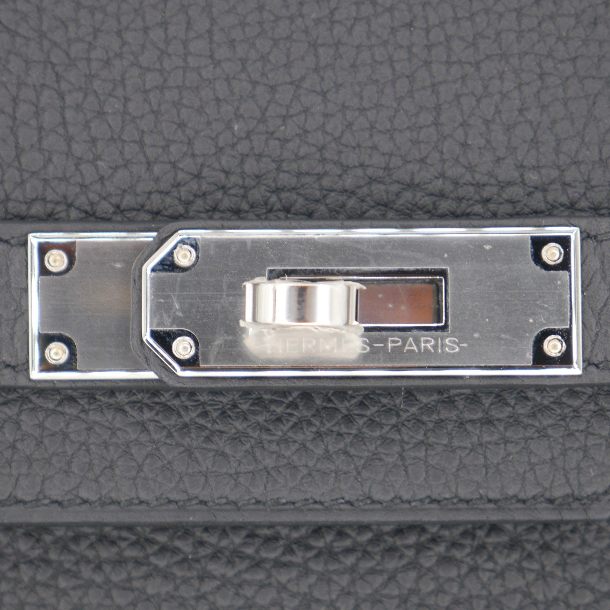 Hermès 30cm Birkin Schwarz Togo Leder Palladium Hardware im Angebot 1