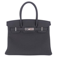 Hermès 30cm Birkin Black Togo Leather Palladium Hardware