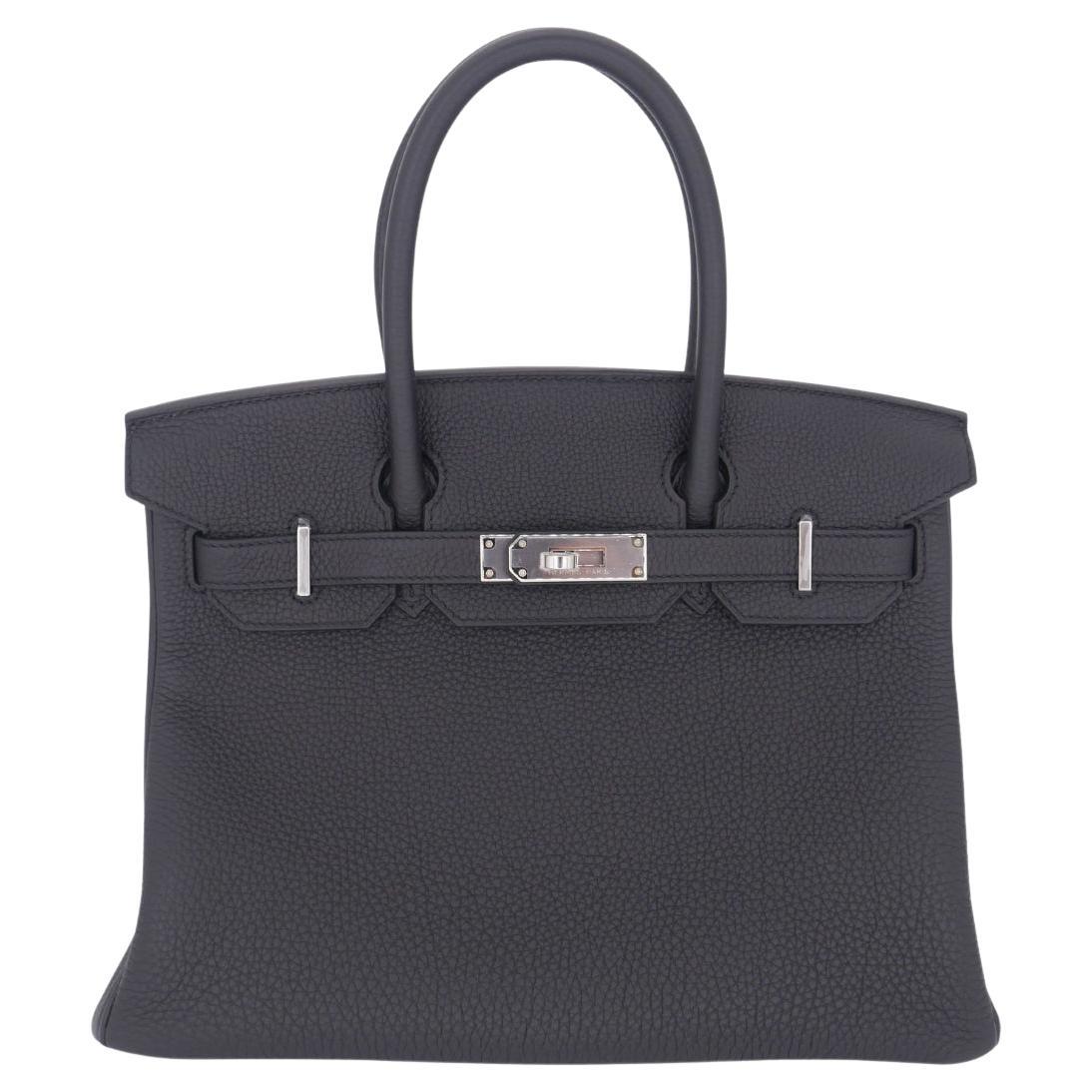 Hermès 30cm Birkin Noir Togo Cuir Palladium Hardware en vente