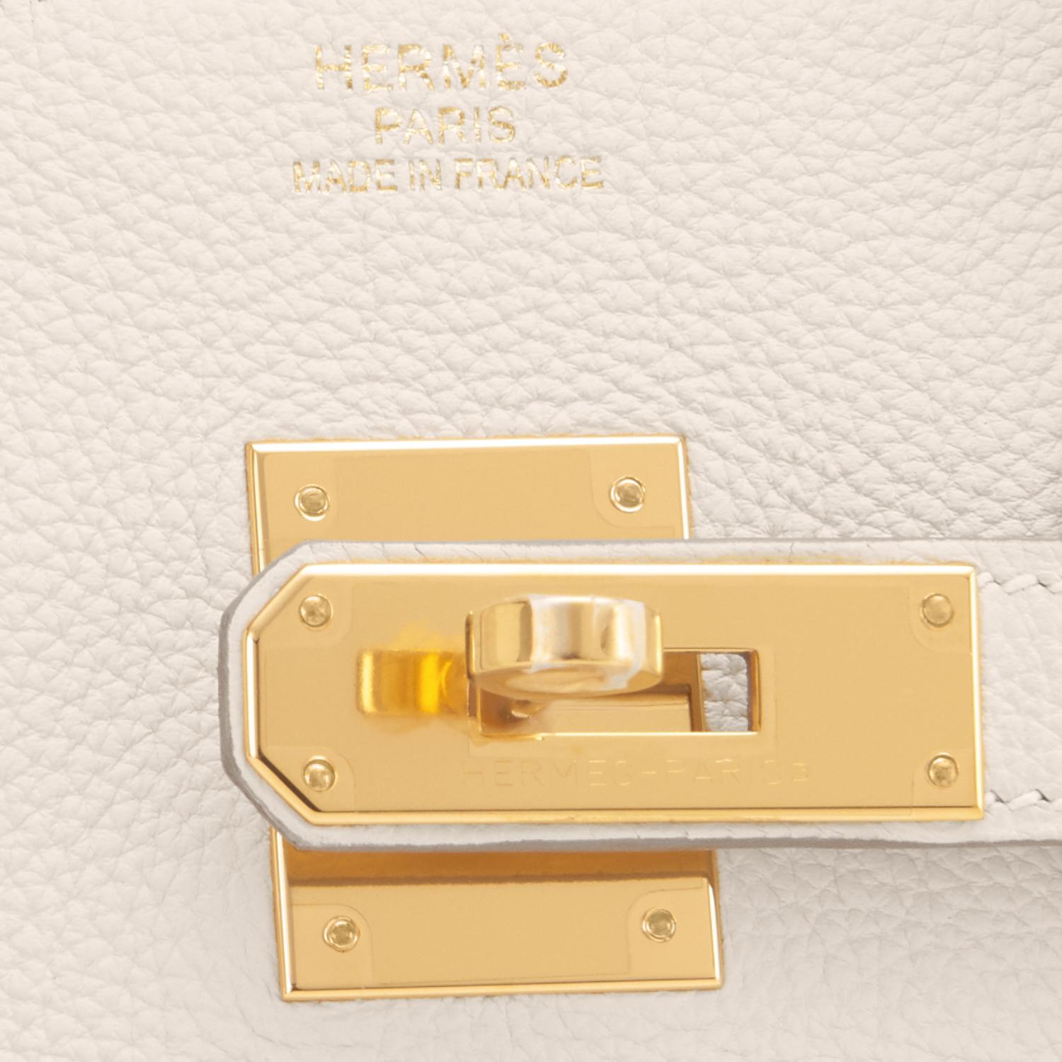 Hermes 30cm Birkin Craie Chalk Off White Gold Hardware Bag Y Stamp, 2020 3