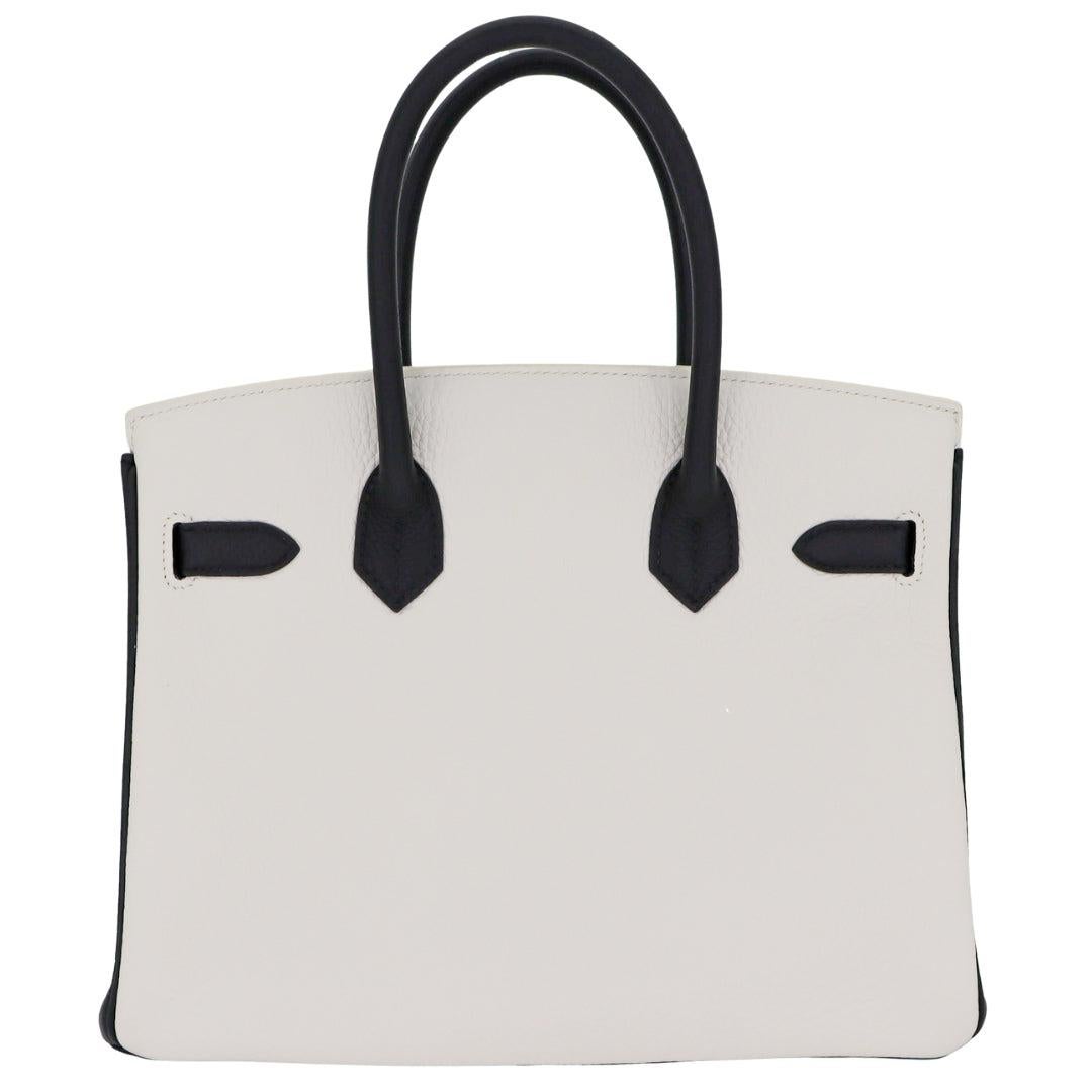 Gray Hermès 30cm Birkin HSS Panda Black/White Clemence Leather Palladium Hardware For Sale