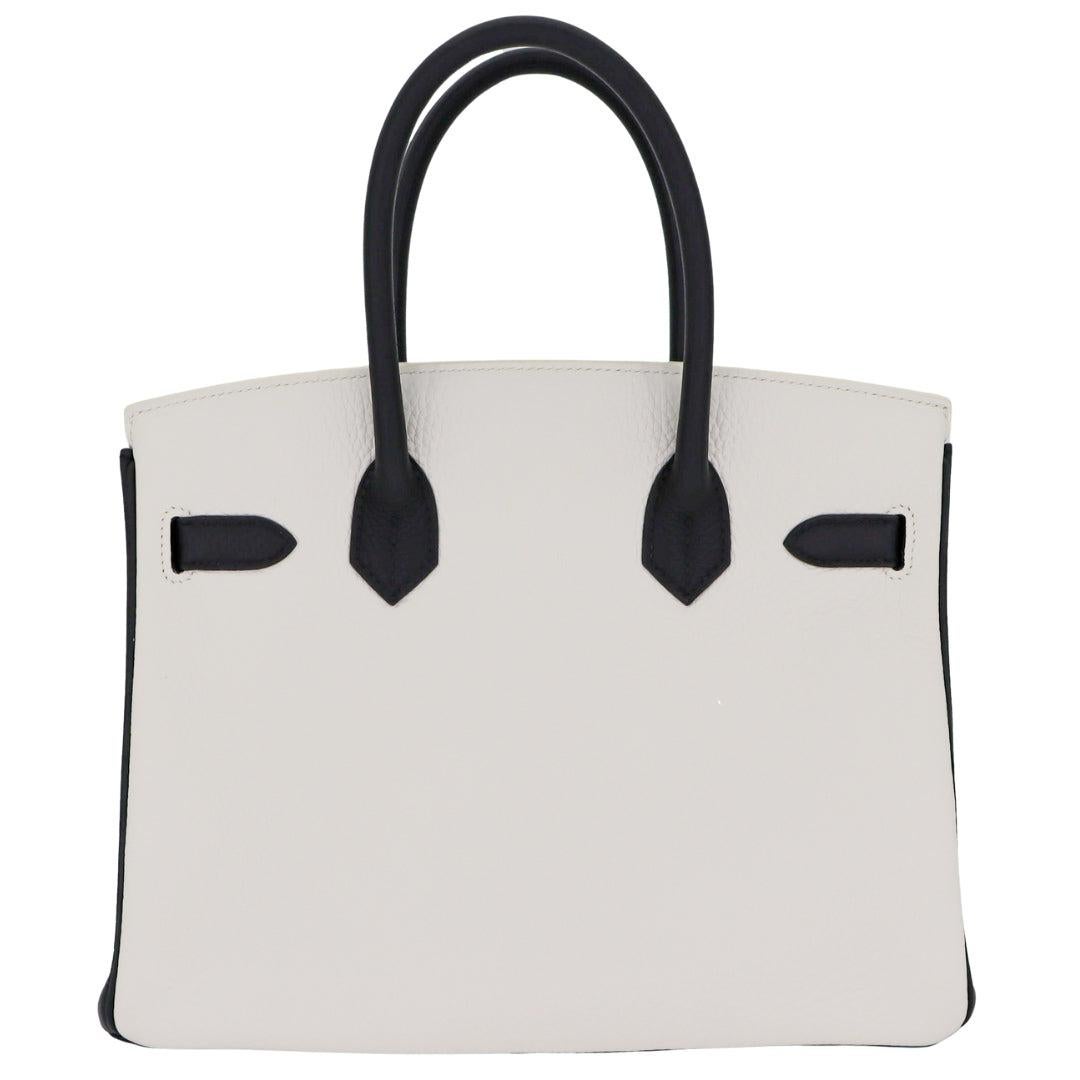 Hermès 30cm Birkin HSS Panda Black/White Clemence Leather Palladium Hardware In New Condition For Sale In Santa Rosa Beach, FL