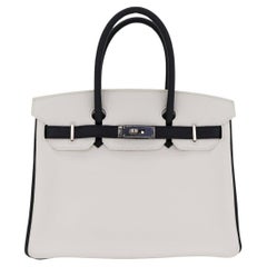 Hermès 30cm Birkin HSS Panda Black/White Clemence Leather Palladium Hardware