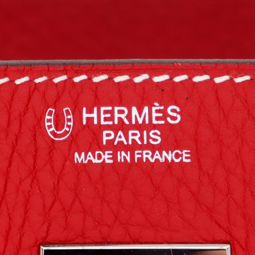 Hermès 30cm Birkin HSS Rouge Casaque/White (Blanc) Clemence Palladium Hardware For Sale 1