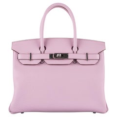 Hermès 30cm Birkin Mauve Sylvestre Clemence Palladium Hardware 2022