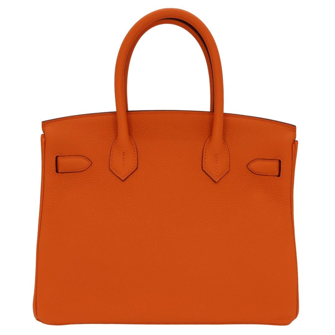 Hermès 30cm Birkin Orange Clemence Leather Gold Hardware In New Condition For Sale In Santa Rosa Beach, FL