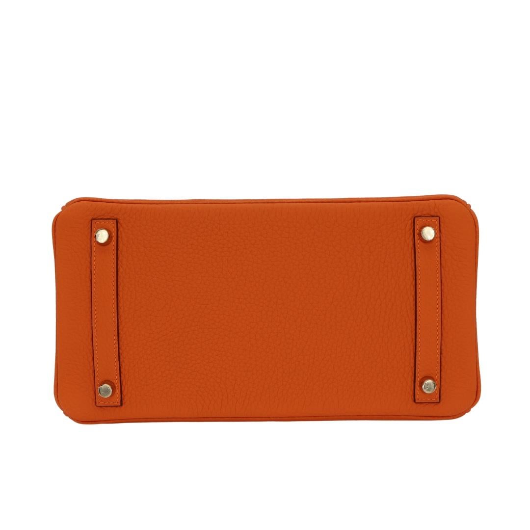 Hermès 30cm Birkin Orange Clemence Cuir Or Quincaillerie Unisexe en vente