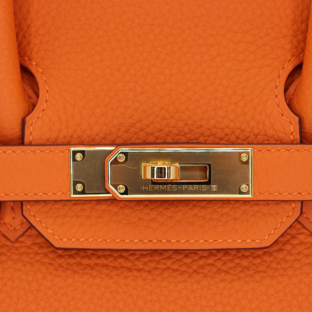 Hermès 30cm Birkin Orange Clemence Leather Gold Hardware For Sale 1