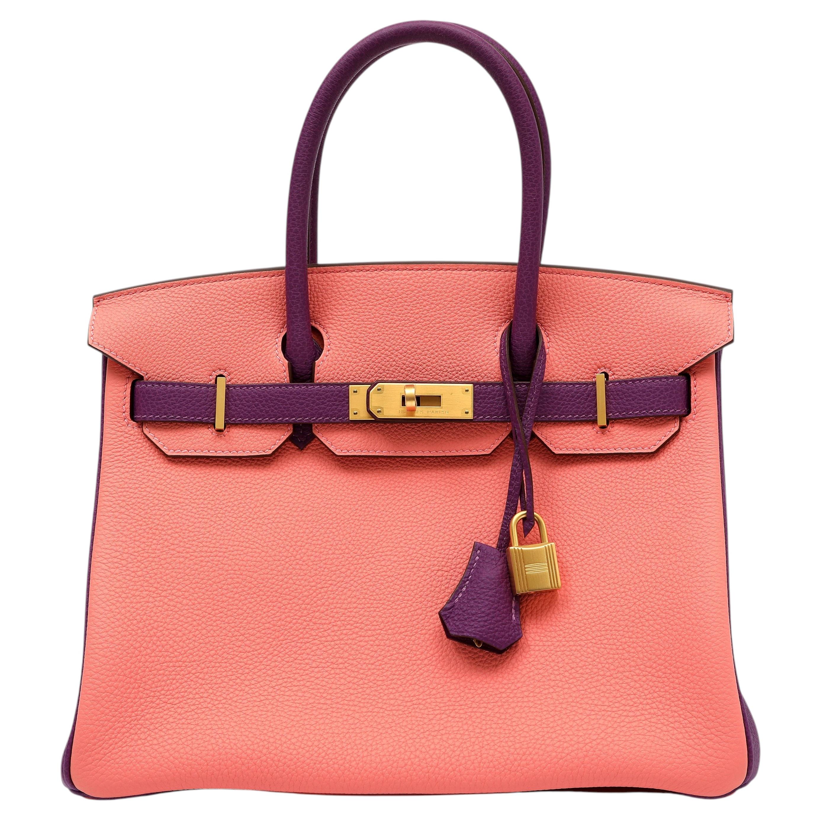 Hermès Special Order Birkin 30cm Rosa Rose Lippenstift Anemone Epsom w/gebürstetem Gold im Angebot