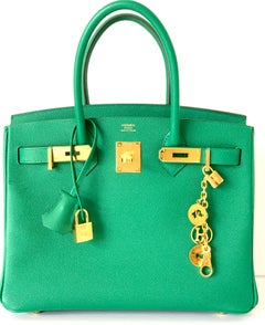 Hermes 30cm Birkin Vert Vertigo Grün Epsom Gold Hardware