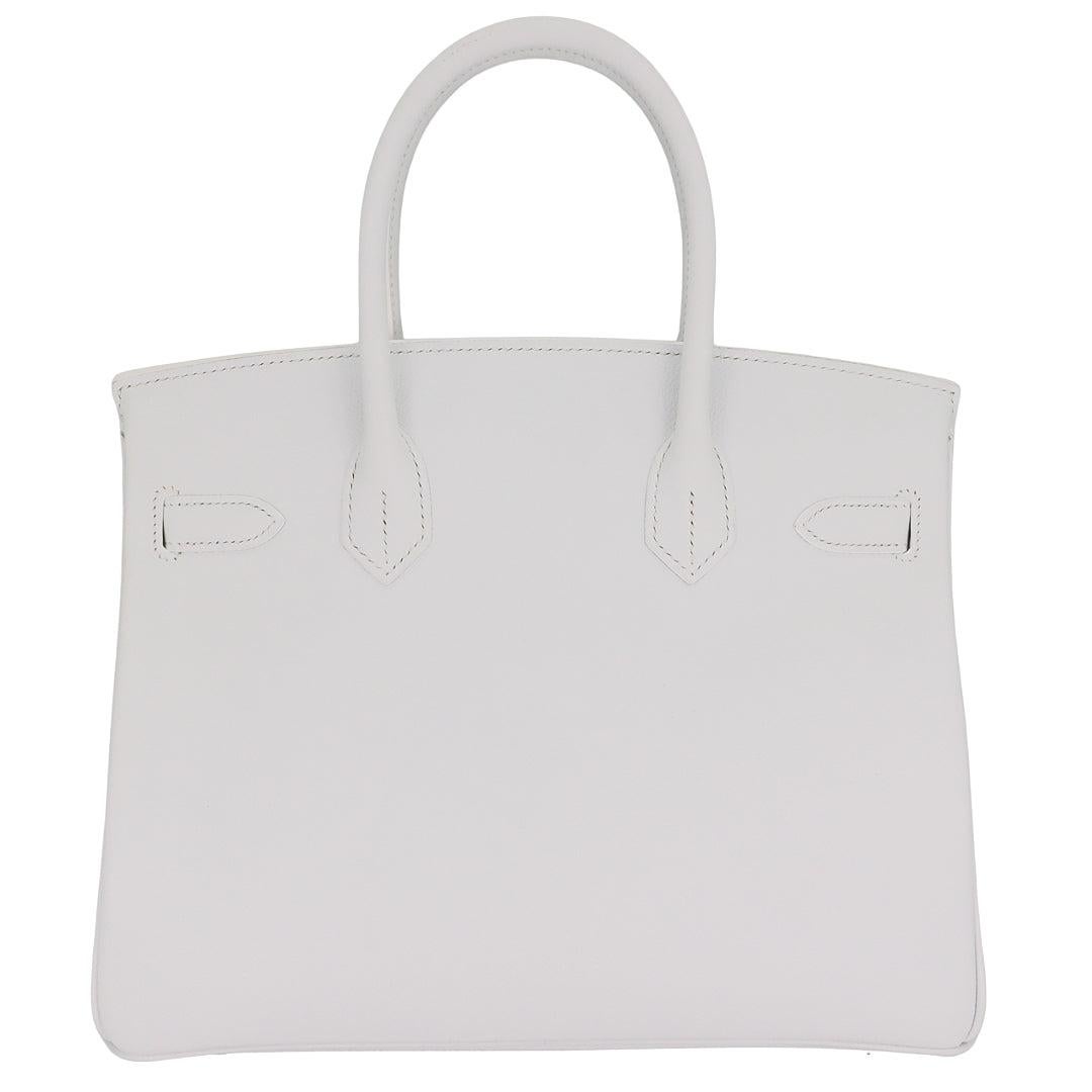 Gray Hermès 30cm Birkin White Epsom Leather Gold Hardware For Sale