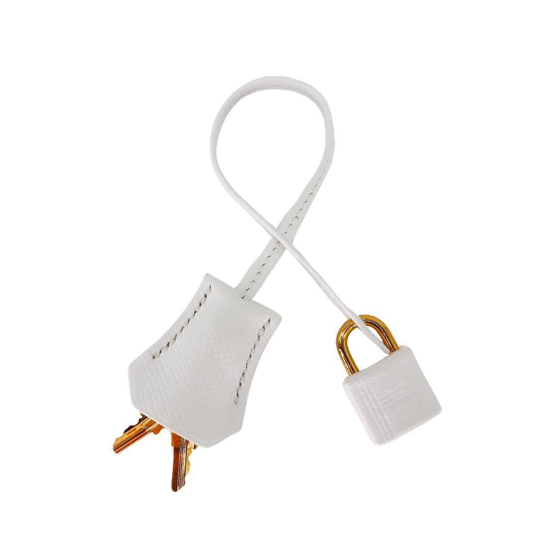 Hermès 30cm Birkin White Epsom Leather Gold Hardware For Sale 4