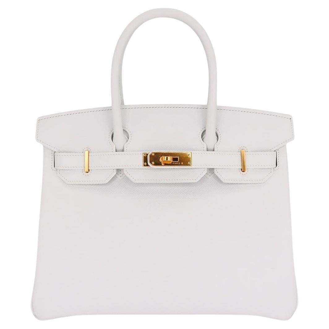 Hermès 30cm Birkin White Epsom Leather Gold Hardware For Sale