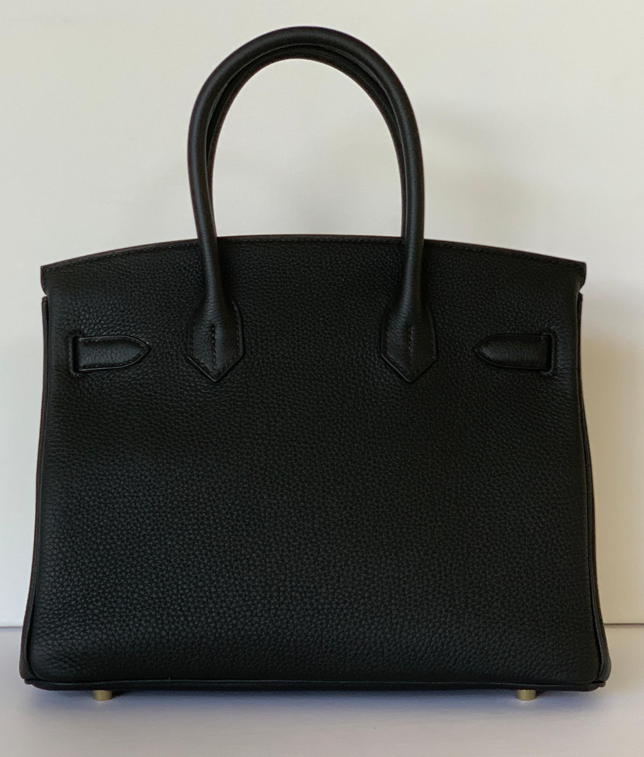 Hermes Birkin 30cm Black  Togo Gold Bag 1