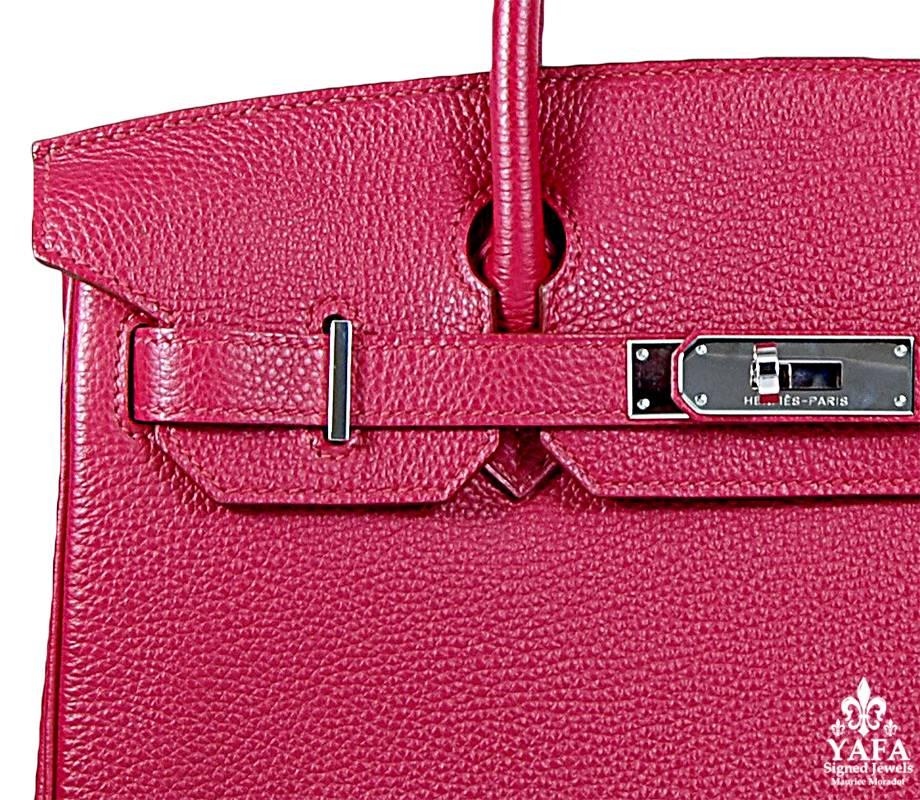 Hermes 30cm Rote Birkin-Tasche im Zustand „Gut“ im Angebot in New York, NY