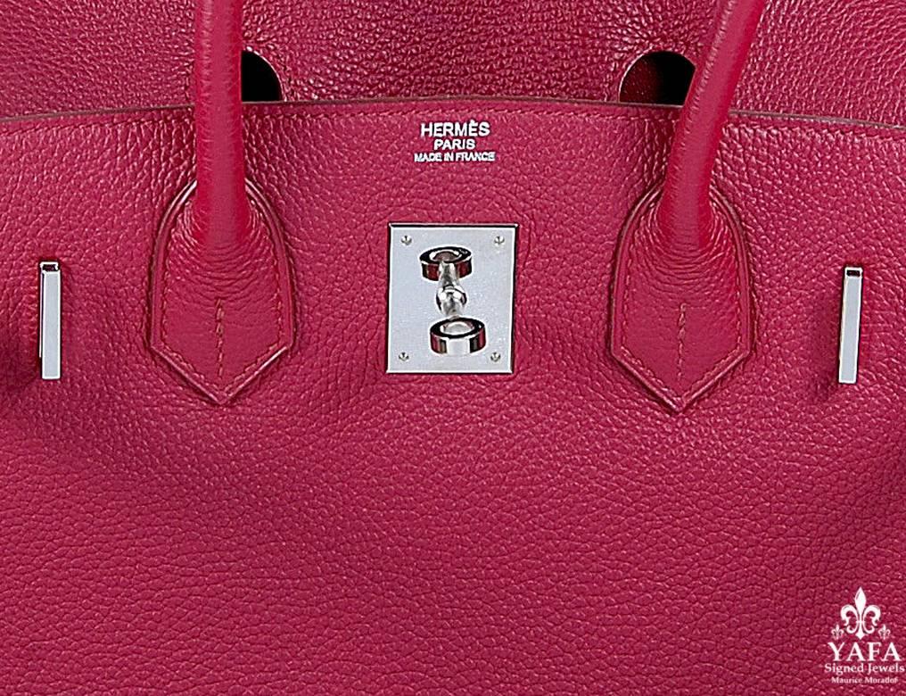 Hermès - Sac Birkin rouge 30 cm en vente 2