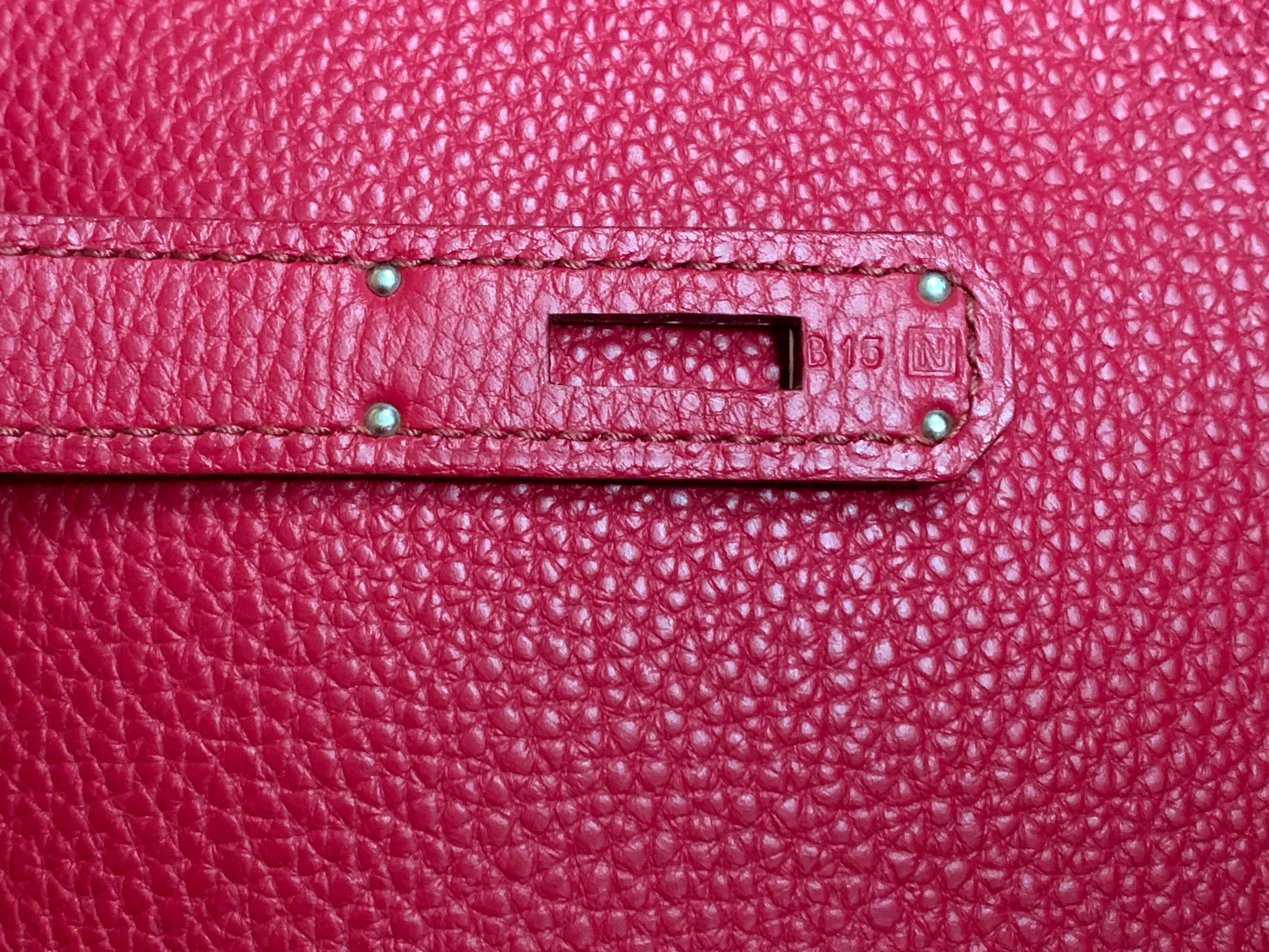 Hermès - Sac Birkin rouge 30 cm en vente 4
