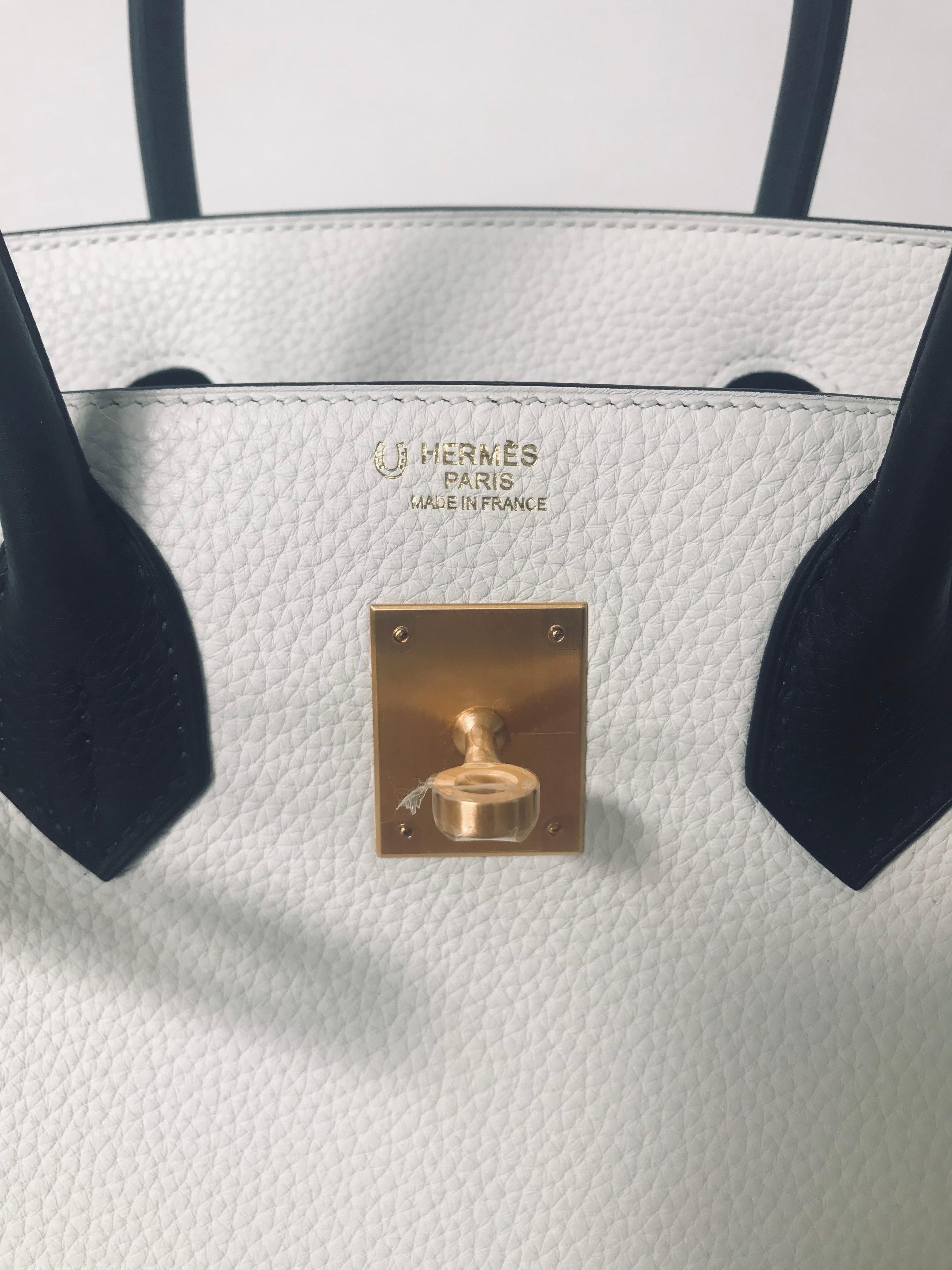 Special Order Birkin in 30cm
Hermes Horseshoe Stamp (HSS) Birkin 30cm
 Black and white clemence leather with brushed gold hardware.
Collection C

RARE, special order in Black and White, almost impossible to find especially with brushed gold!

This