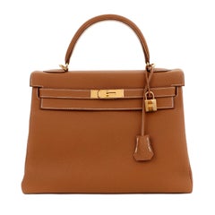 Hermès 32 cm Gold Togo Kelly with Gold Hardware 2021