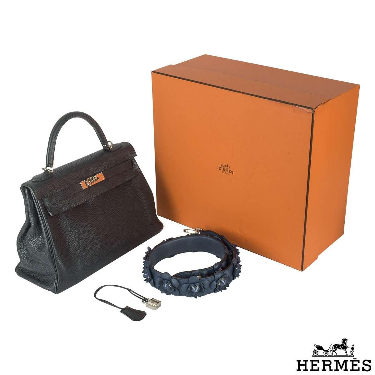 Hermes 32 cm Kelly handbag with original Fendi Strap In Excellent Condition In London, GB