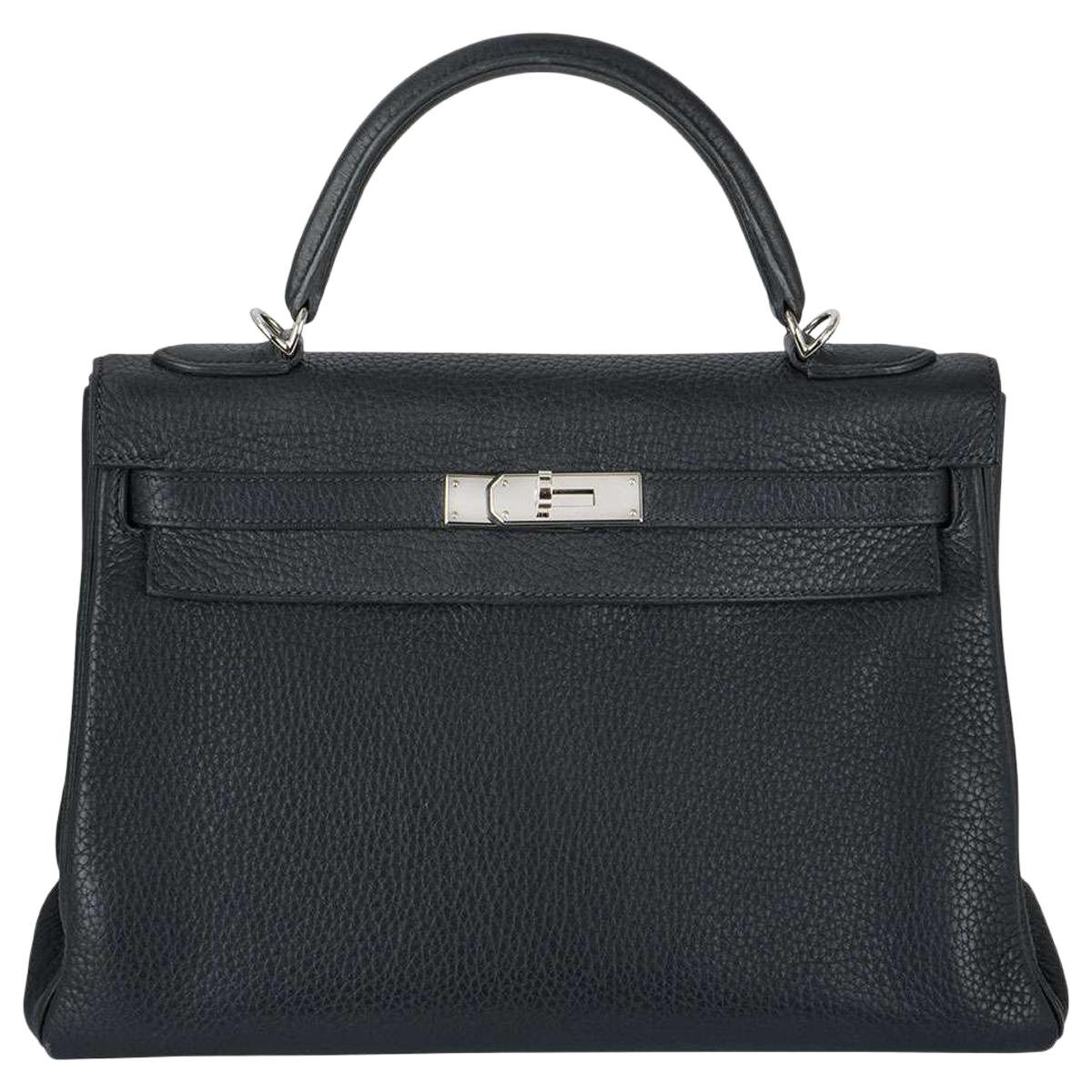 Hermes 32 cm Kelly handbag with original Fendi Strap