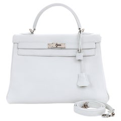 Hermès 32 cm White Togo Leather Kelly with Palladium