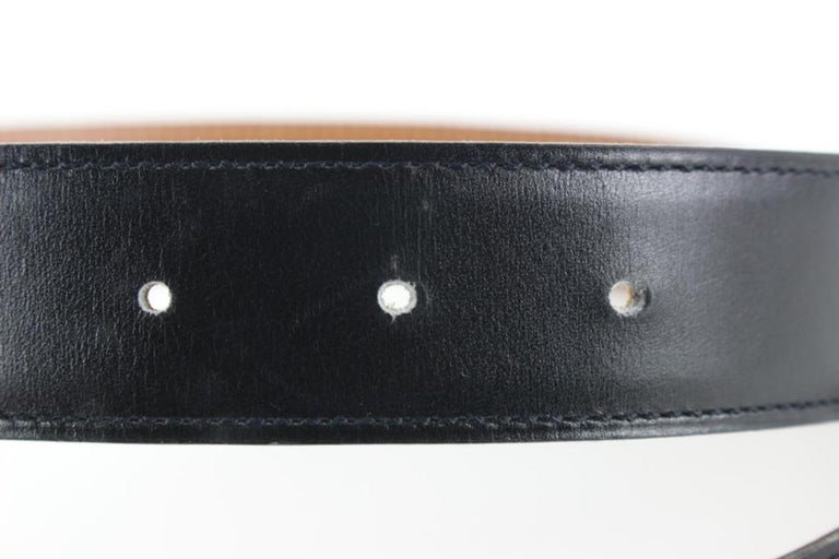 Hermès 32mm Black x Brown Reversible H Logo Belt Kit 93h719s  display picture 1