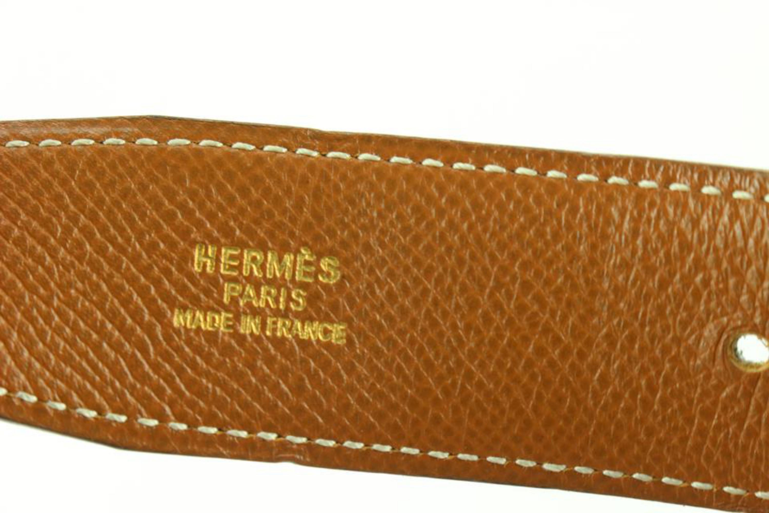 Hermès 32mm Noir x Marron réversible H Logo Belt Kit 93h719s en vente 2